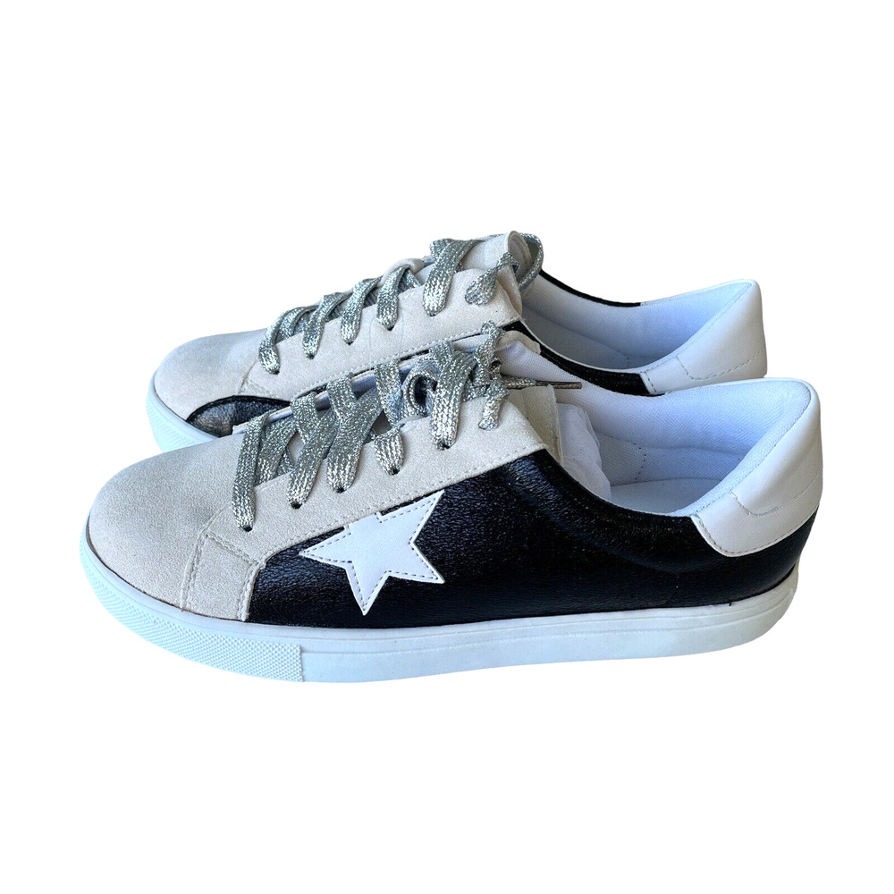 Z. Emma Star Skate Shoes Sneakers Women Size 8 Black Shimmer Tan New No Box